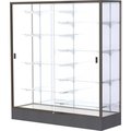 Waddell Display Case Of Ghent Colossus Floor Case, White Back, Dark Bronze Frame, 60"L x 66"H x 20"D 2605-WB-BZ